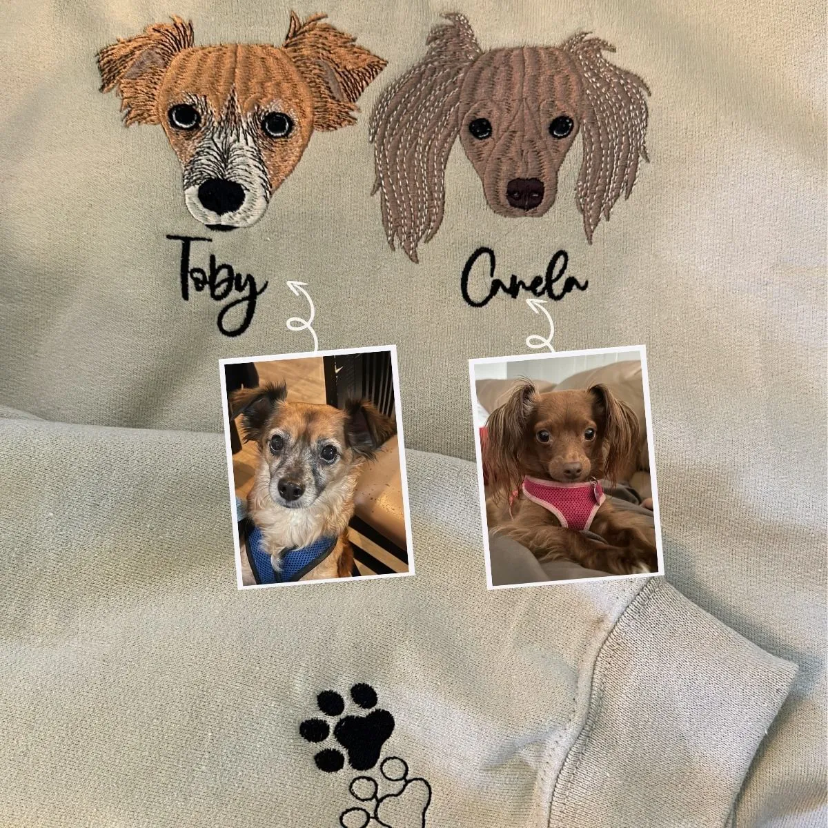 Corgi Sweatshirt or Hoodie, Custom Embroidered Gift from Photo Name