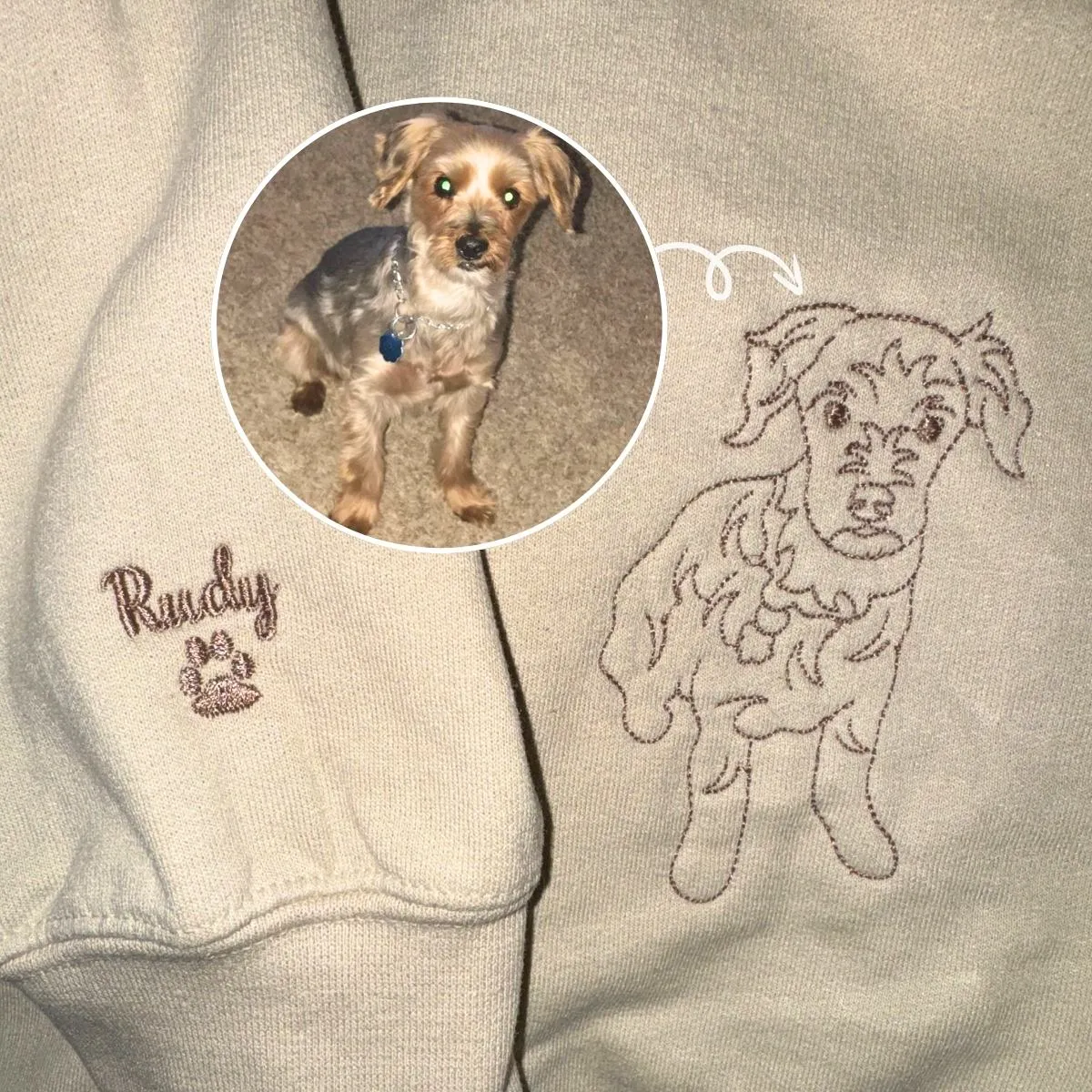 Corgi Sweatshirt or Hoodie, Custom Embroidered Gift from Photo Name