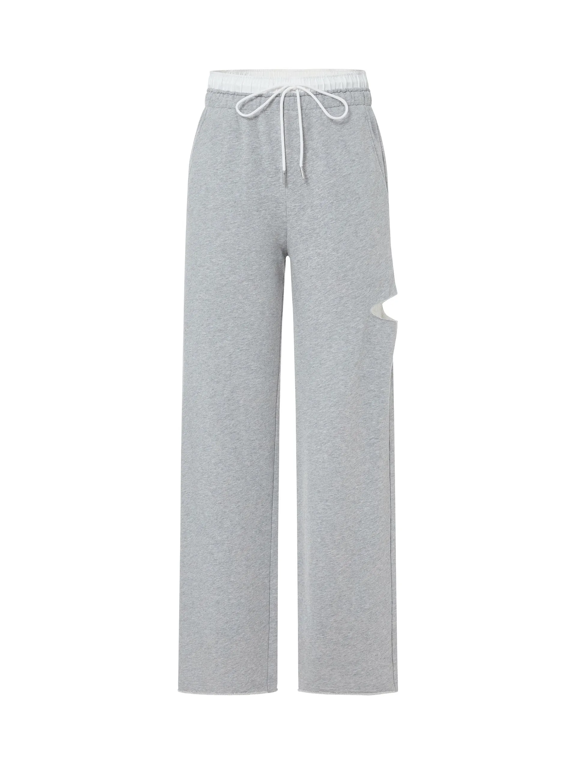 Cotton Side Slits Sweat Pants