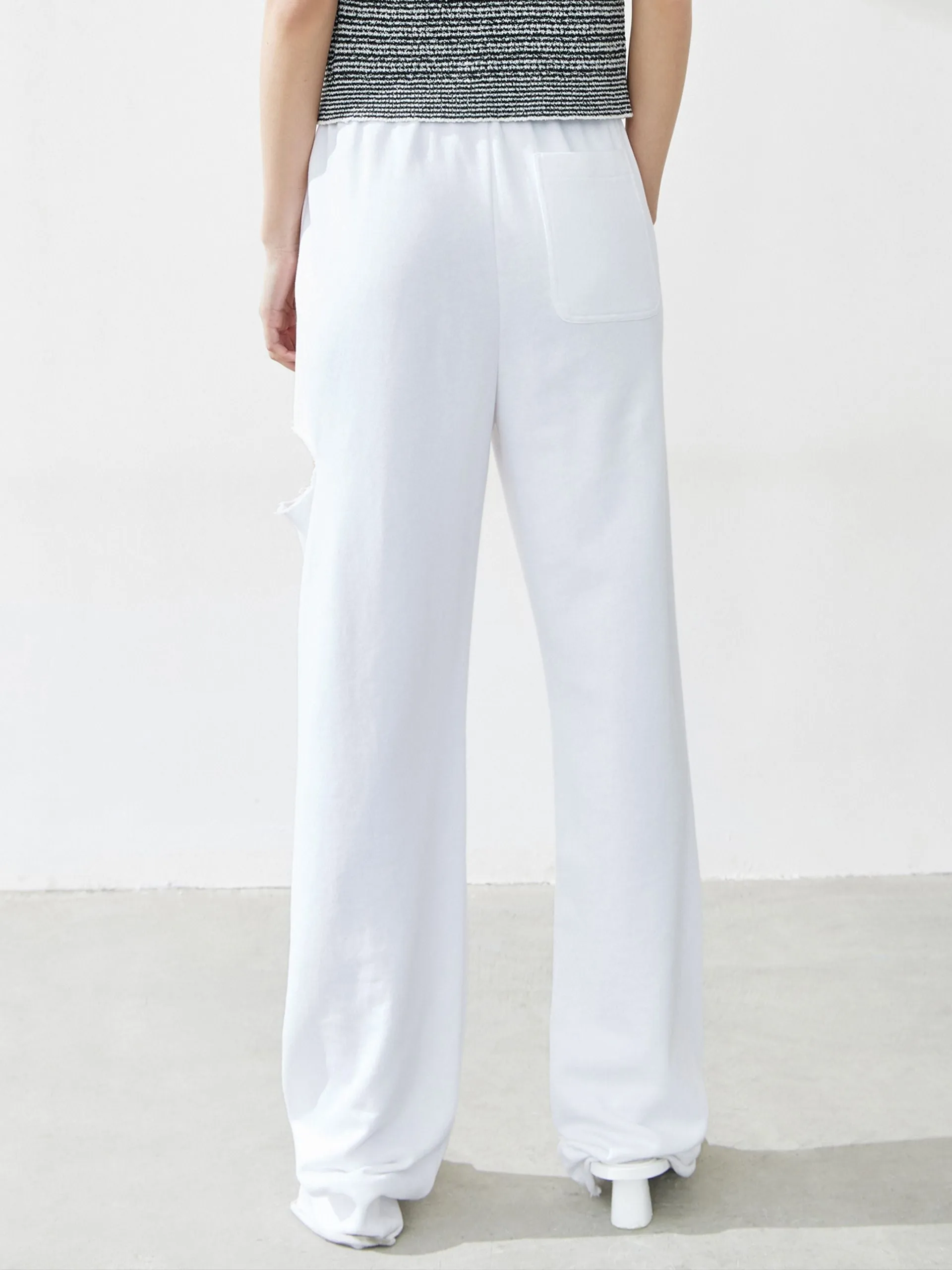 Cotton Side Slits Sweat Pants