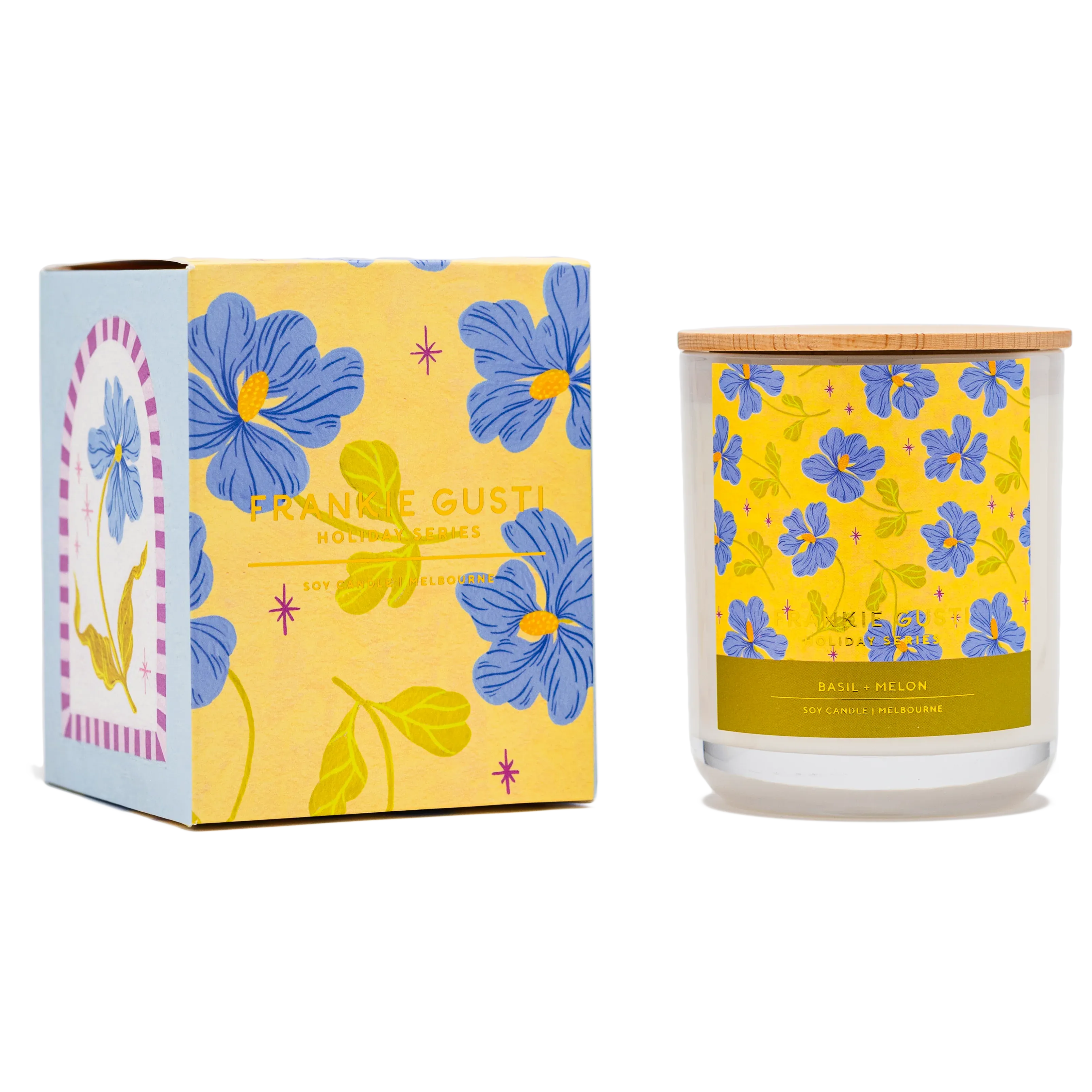 Frankie Gusti Holiday Series Candle - Basil   Melon