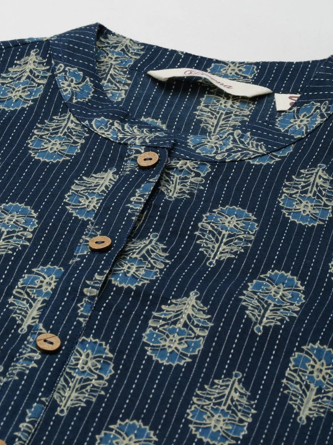 Indigo Blue Cotton Straight Kurta