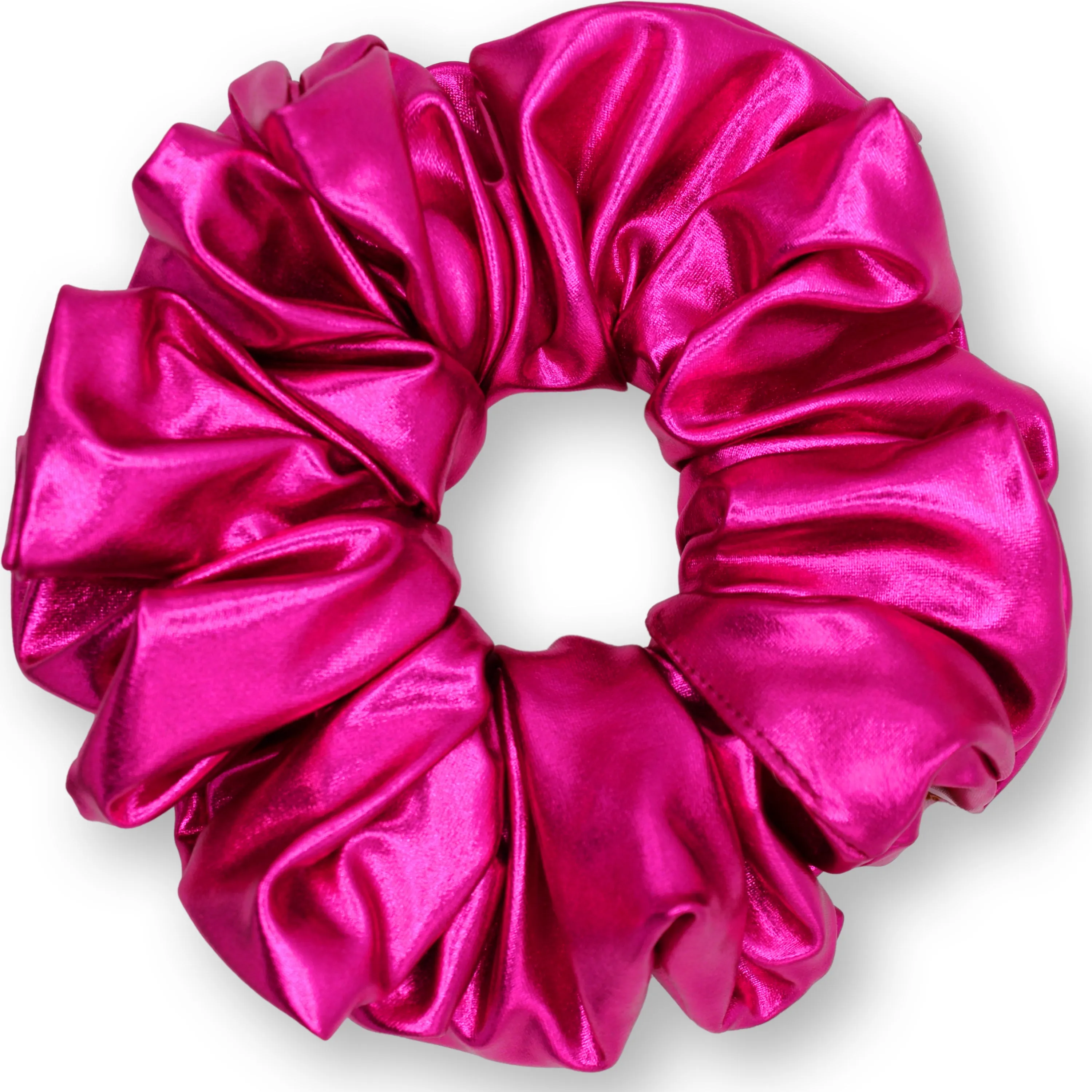 KING SIZE Metallic Scrunchies XXL Oversized Made in the USA Fuchsia