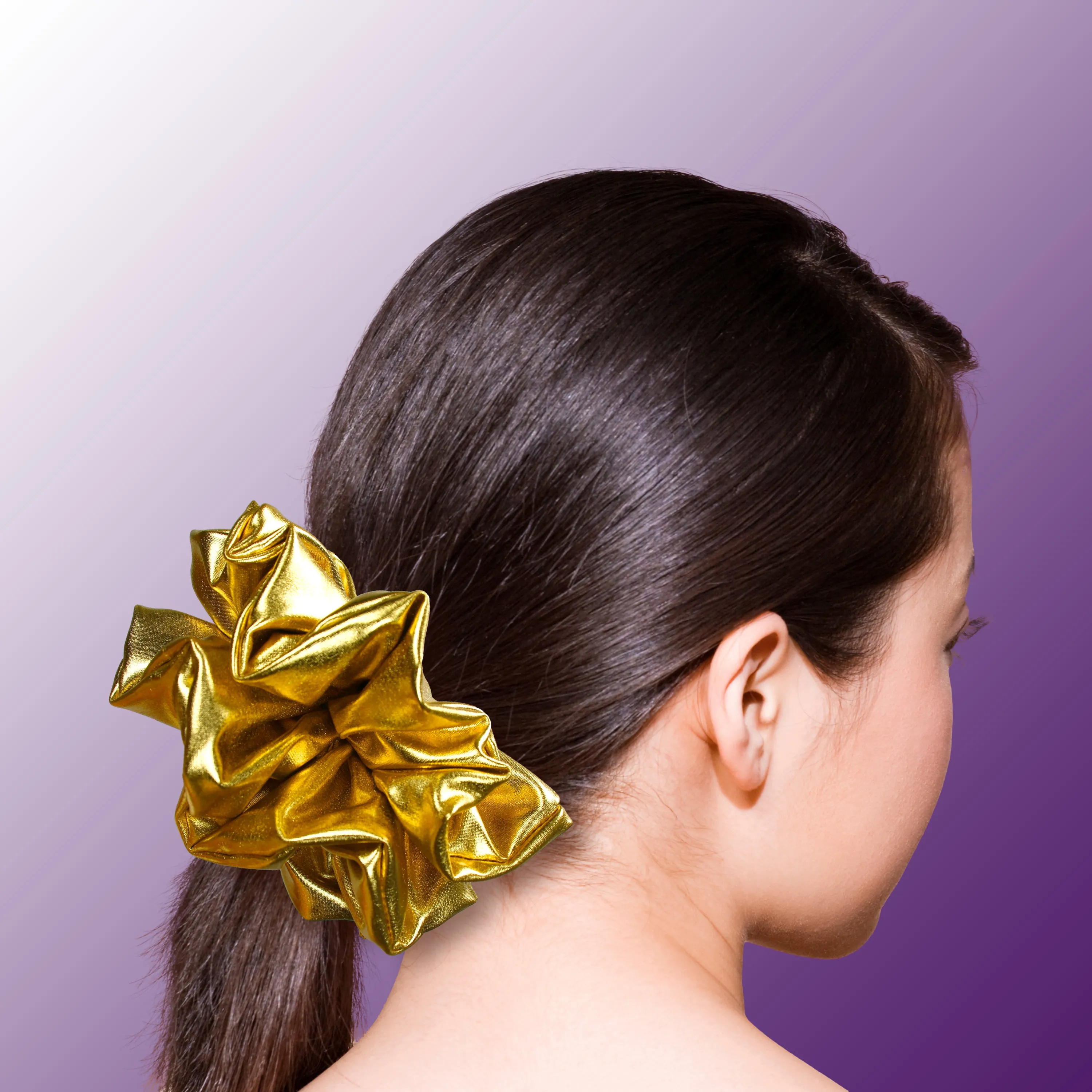 KING SIZE Metallic Scrunchies XXL Oversized Made in the USA Gold