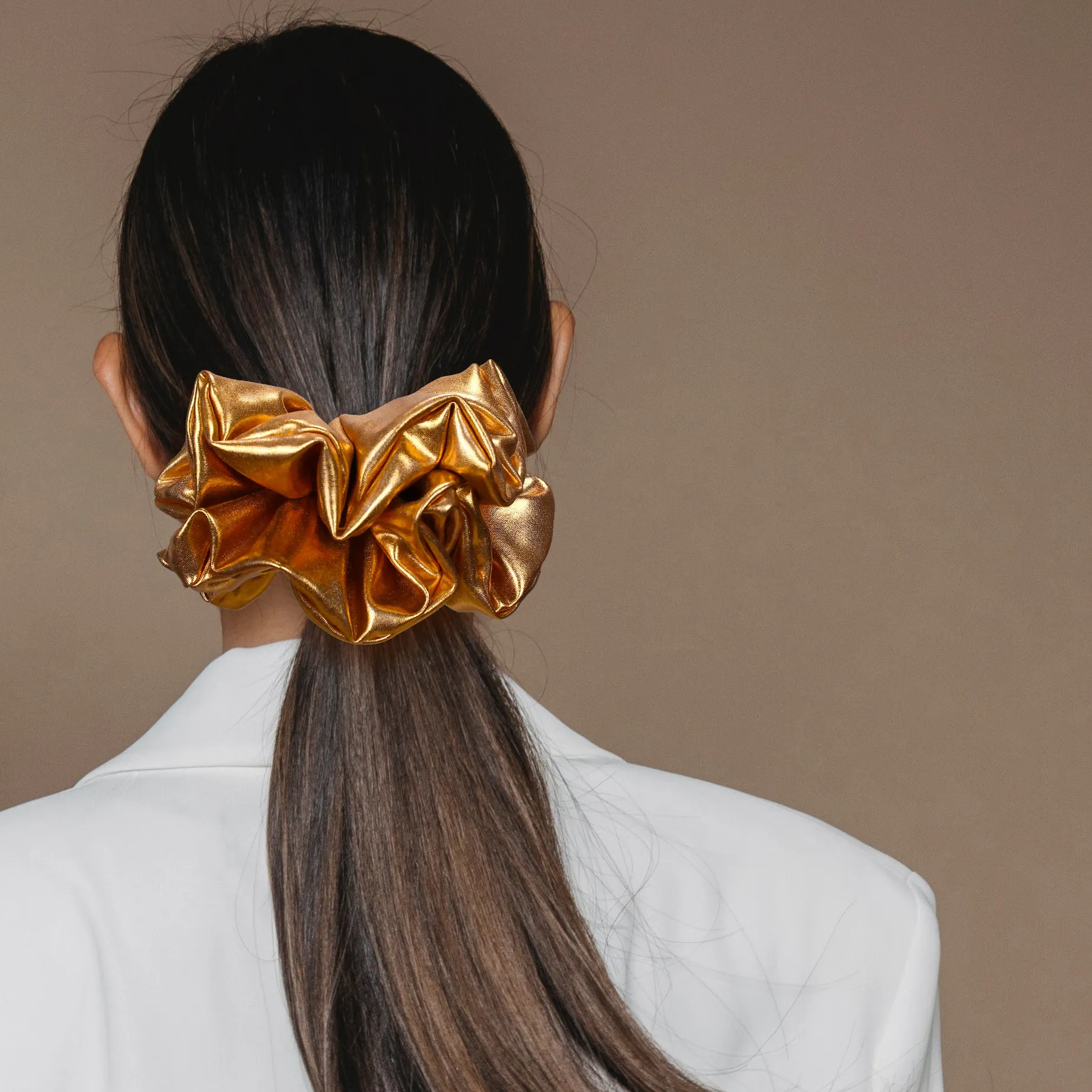 KING SIZE Metallic Scrunchies XXL Oversized Made in the USA Gold