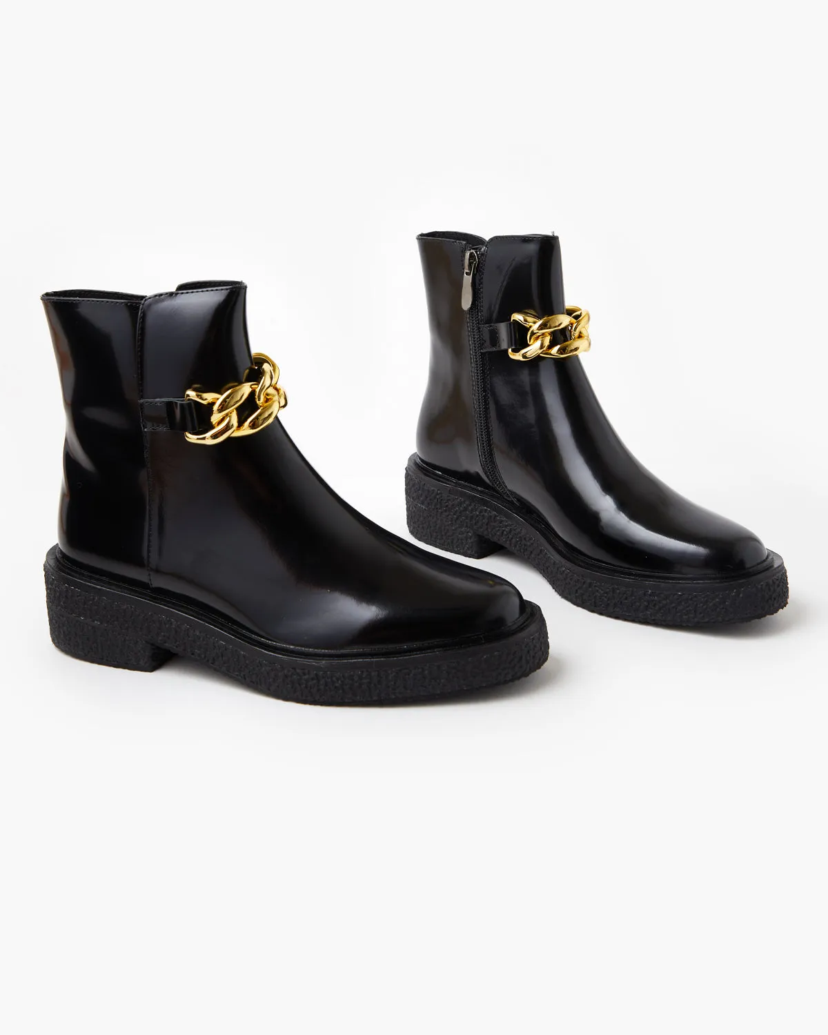 Natalie Leather Boot - Black