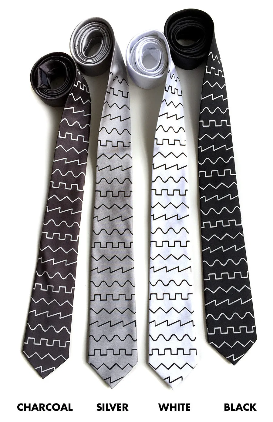 Oscillator Waves silk necktie. Sound Waves Tie