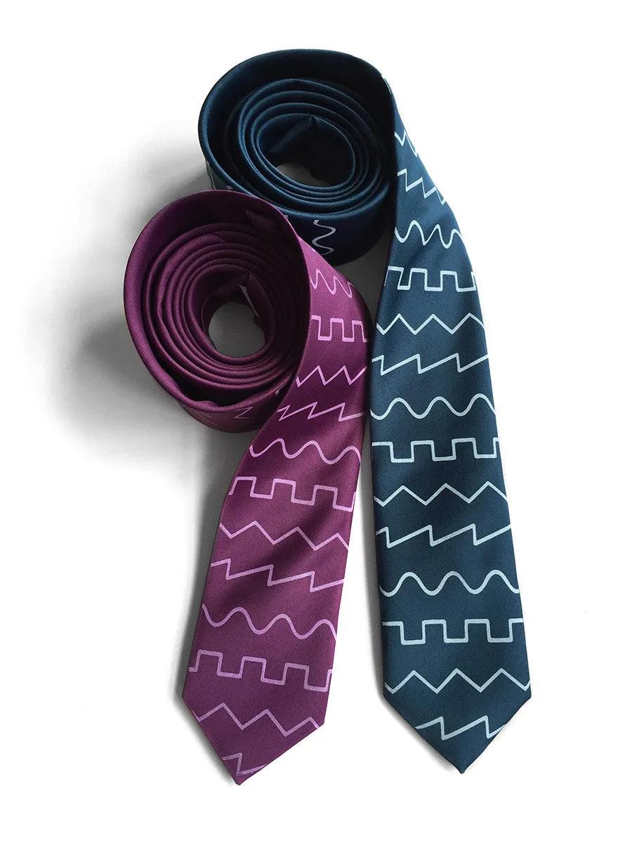 Oscillator Waves silk necktie. Sound Waves Tie