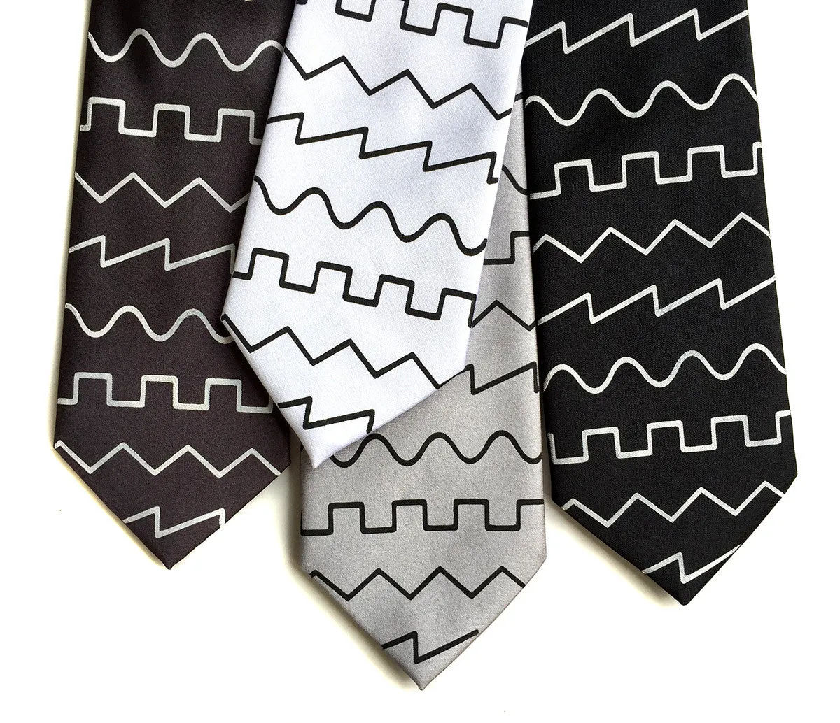 Oscillator Waves silk necktie. Sound Waves Tie