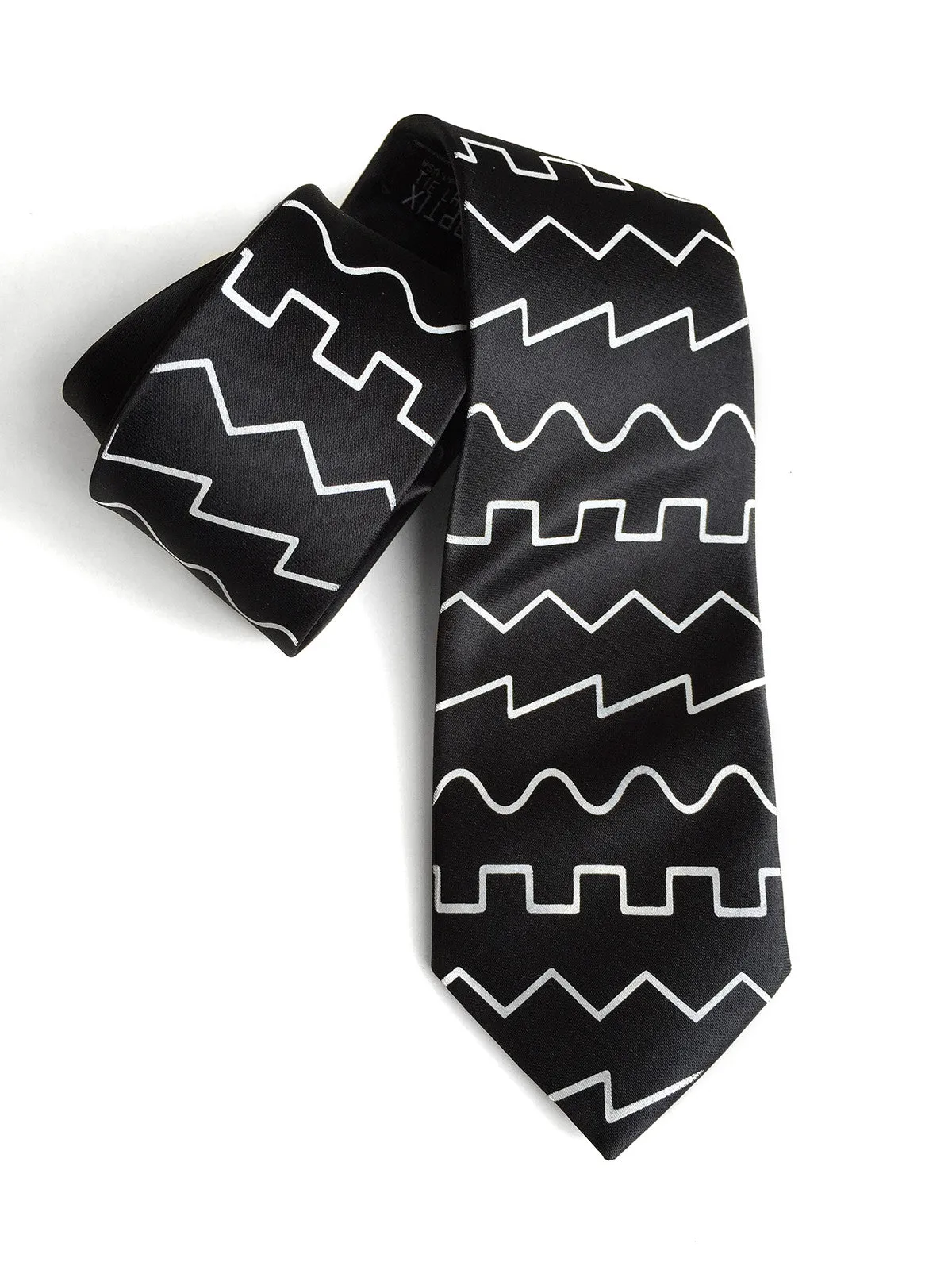 Oscillator Waves silk necktie. Sound Waves Tie