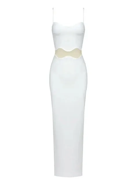 Pre Order:  Mesh Waist Sleeveless Mid-Back Dress