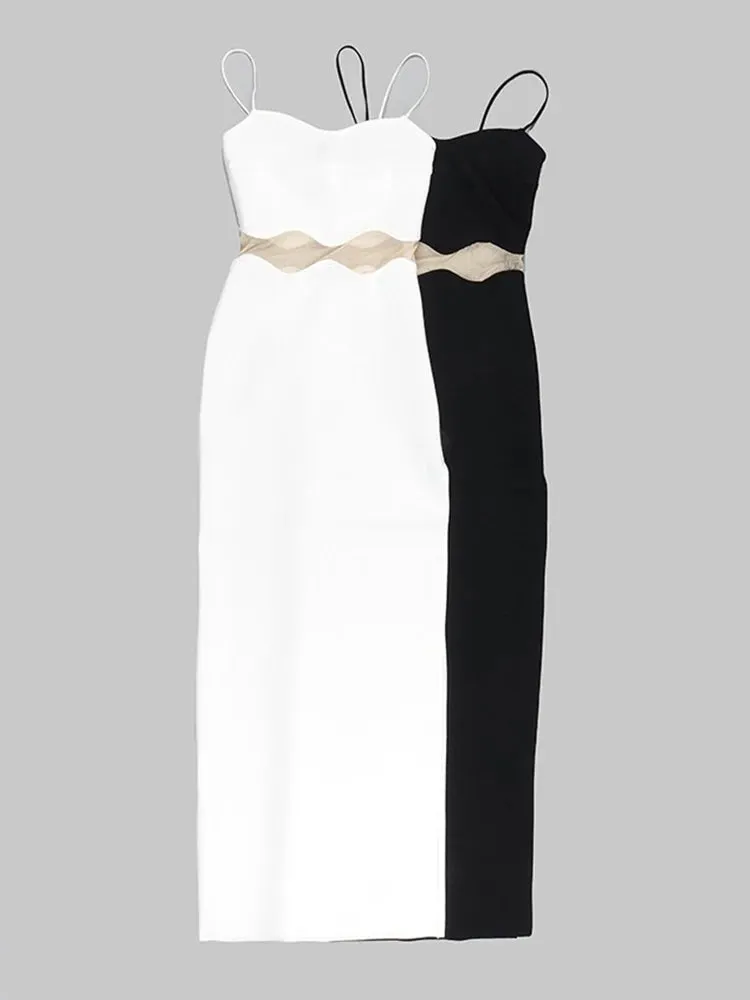Pre Order:  Mesh Waist Sleeveless Mid-Back Dress