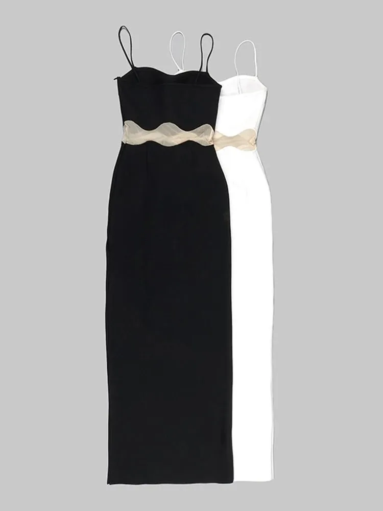 Pre Order:  Mesh Waist Sleeveless Mid-Back Dress