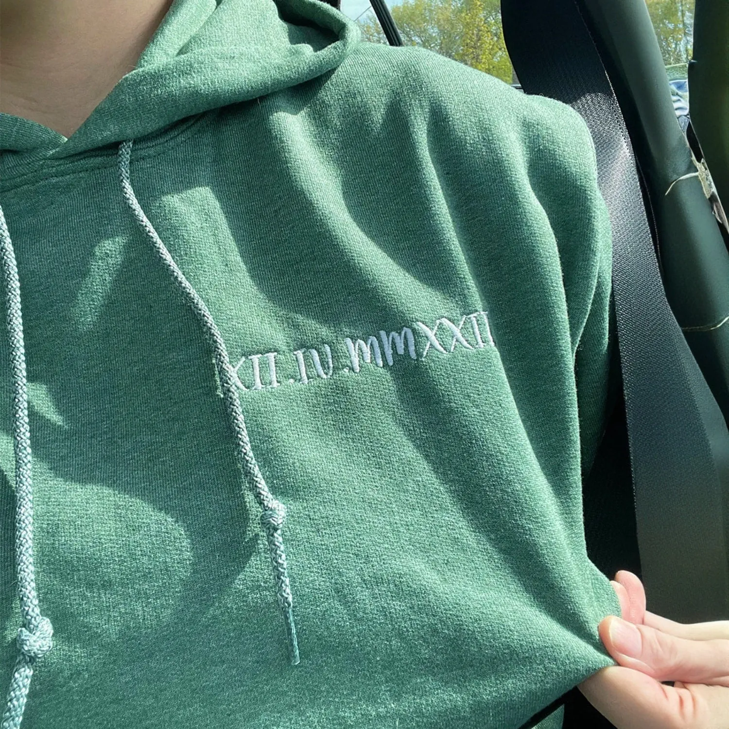 Roman Numeral Date Sweatshirt, Hoodie, Unique Gift for Couple - Embroidered