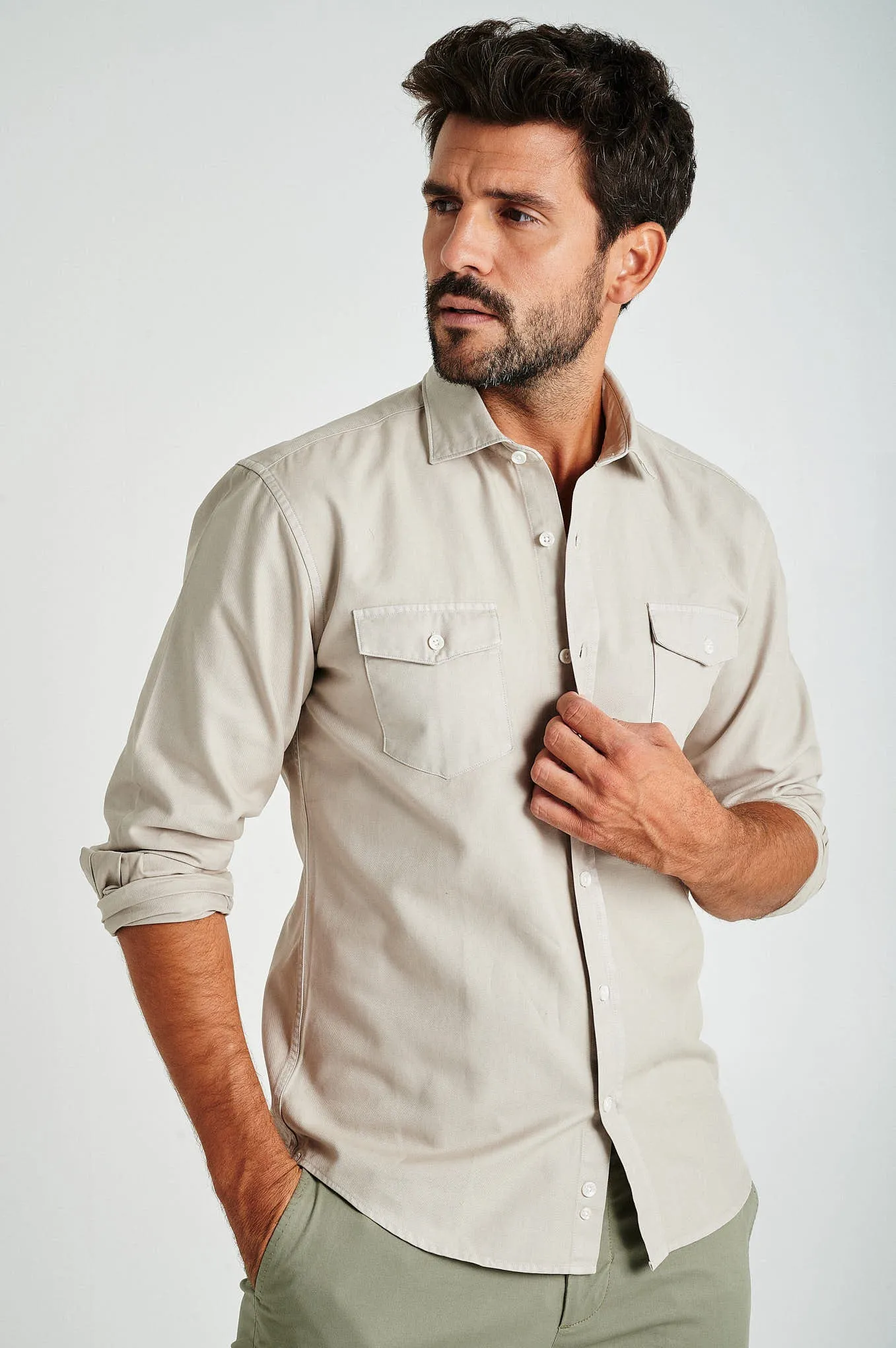 Slim fit Twill Garment Dye OverShirt