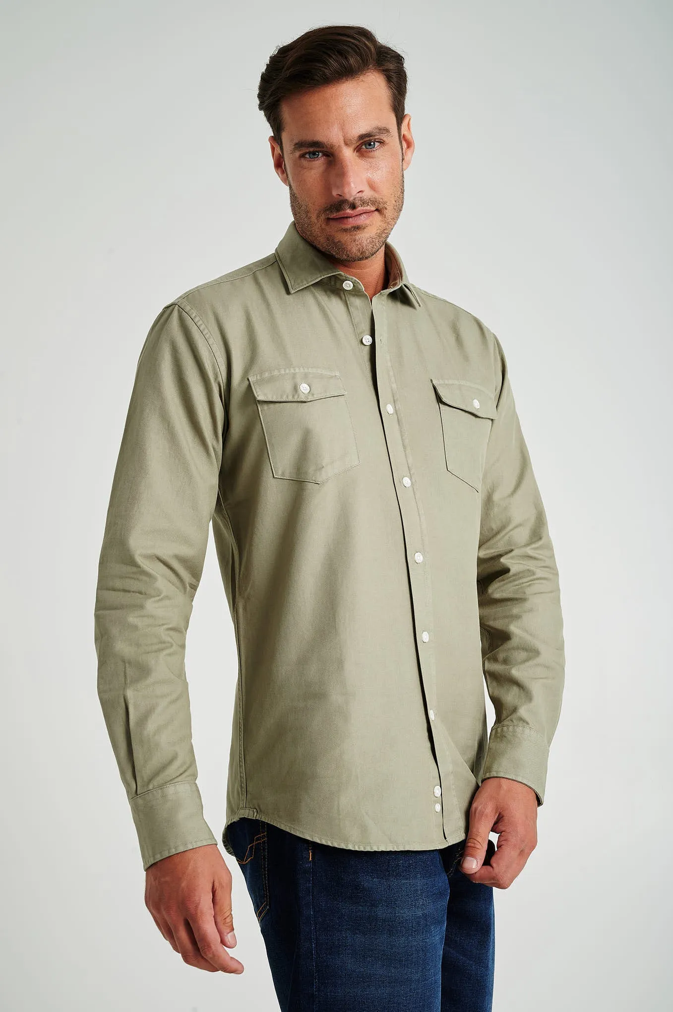 Slim fit Twill Garment Dye OverShirt