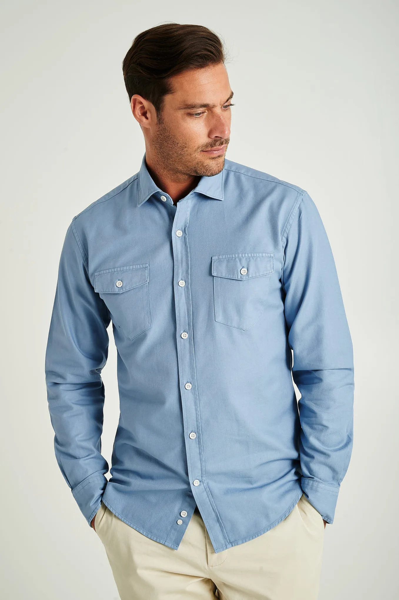 Slim fit Twill Garment Dye OverShirt