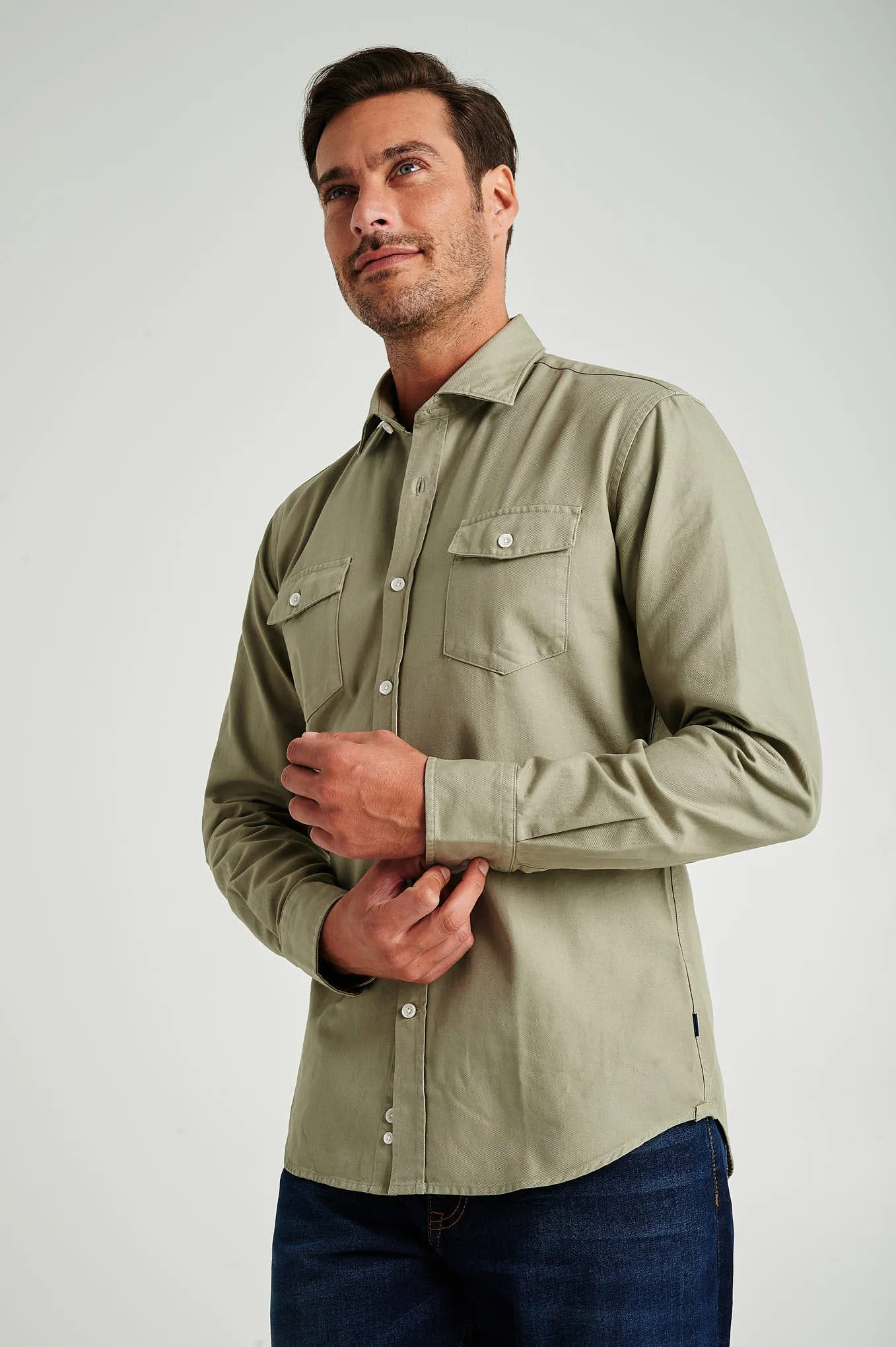 Slim fit Twill Garment Dye OverShirt