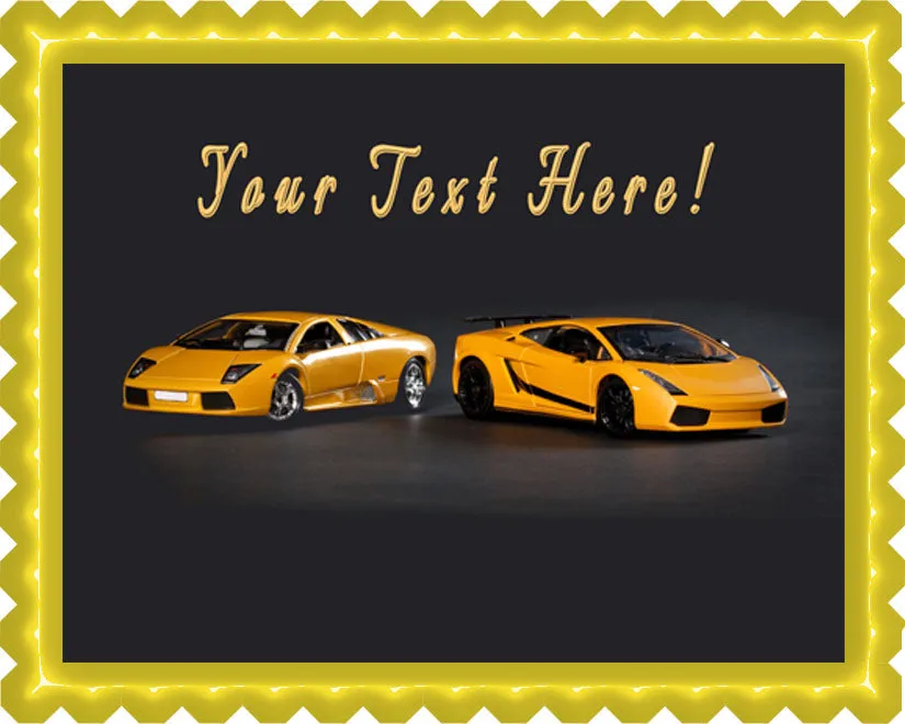 Sport Cars - Edible Cake Topper, Cupcake Toppers, Strips