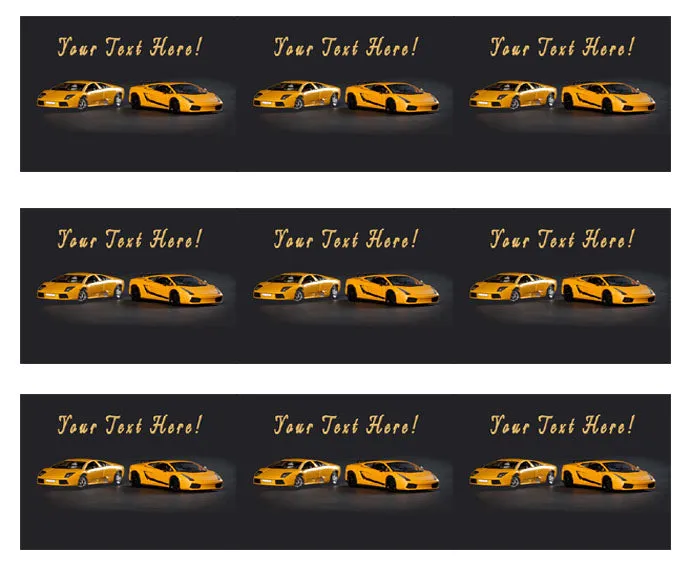 Sport Cars - Edible Cake Topper, Cupcake Toppers, Strips
