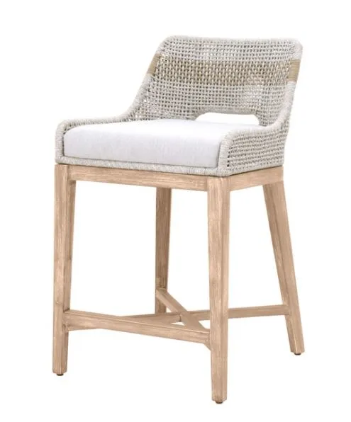 Tide Pool Counter Stool Taupe & White