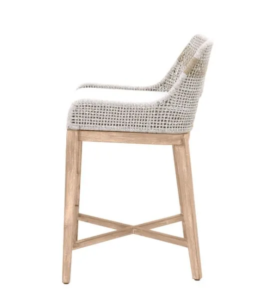 Tide Pool Counter Stool Taupe & White